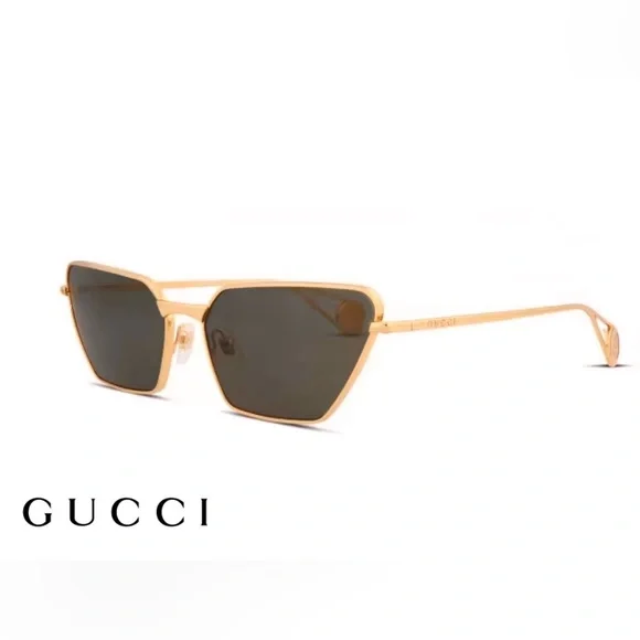 Gucci GG0538S gold cat eye women’s sunglasses, authentic NWT - Picture 1 of 15